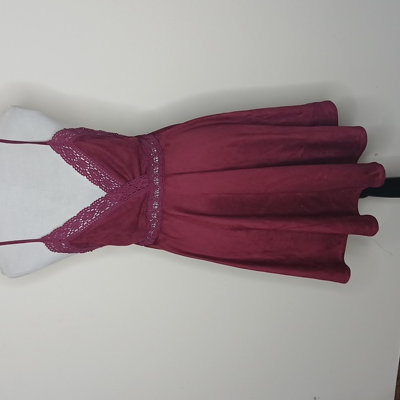 Flying Tomato Dresses & Skirts - Flying Tomato Burgundy Wine Boho Mini Dress Size Medium